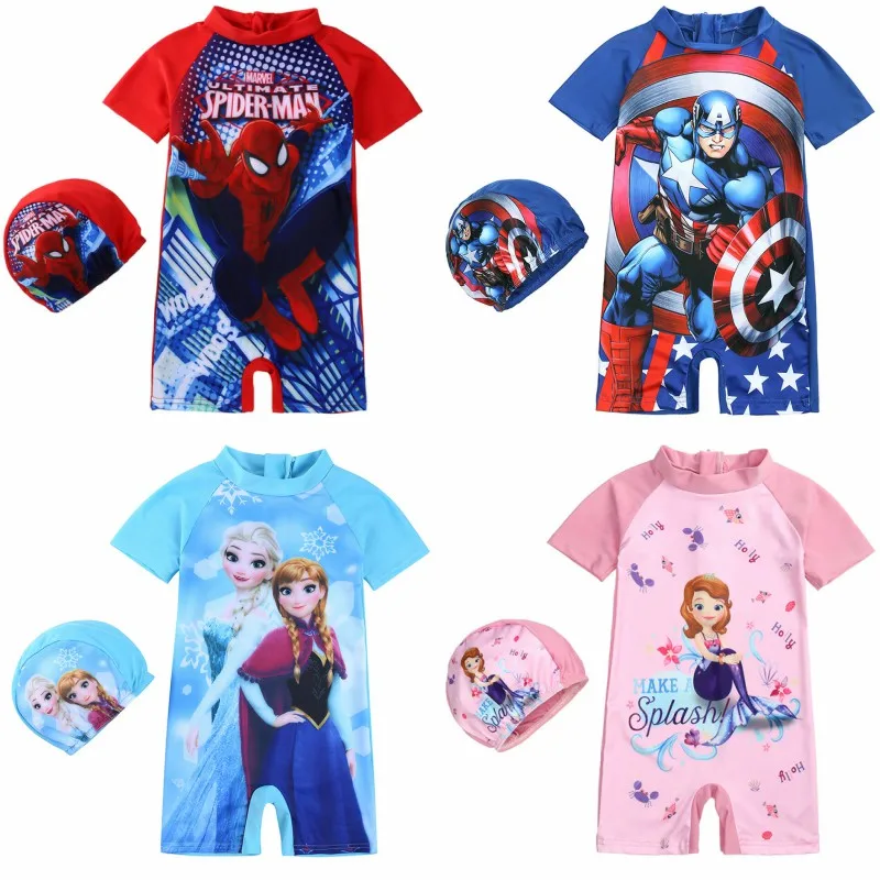 Новинка детские купальники пляжная одежда с мультяшным принтом Холодное сердце