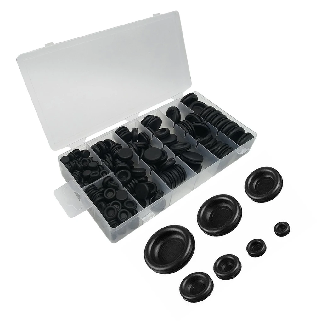 

200 Pieces/Set 7.14-25.4mm Car Rubber Grommets Assortment Vehicle Wire Organizer Gaskets Kit Accessory Replacing Parts