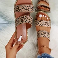 women slippers leopard flats sandals 2022 new summer rome beach shoes causal ladies shoes classic slingback flip flops slides