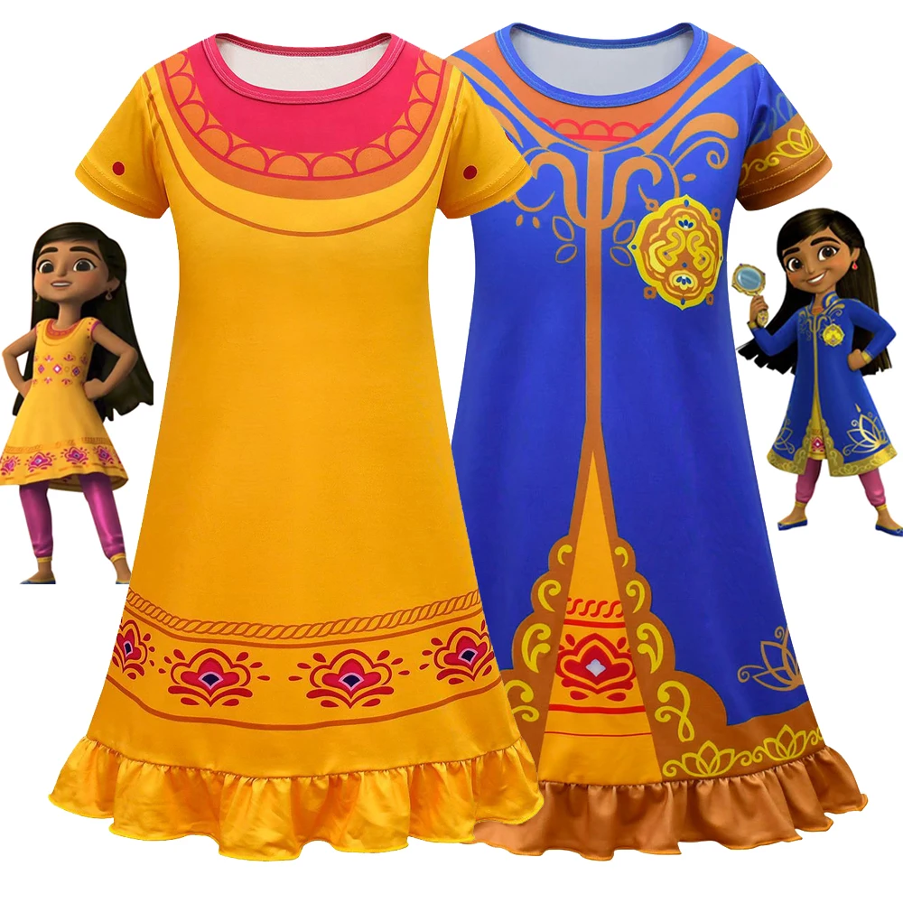 

Mira Royal Detective Girls Home Service Suit Underwear Cartoon Clothes Short-Sleeved Dress Child Indoor Cotton Sleepwear
