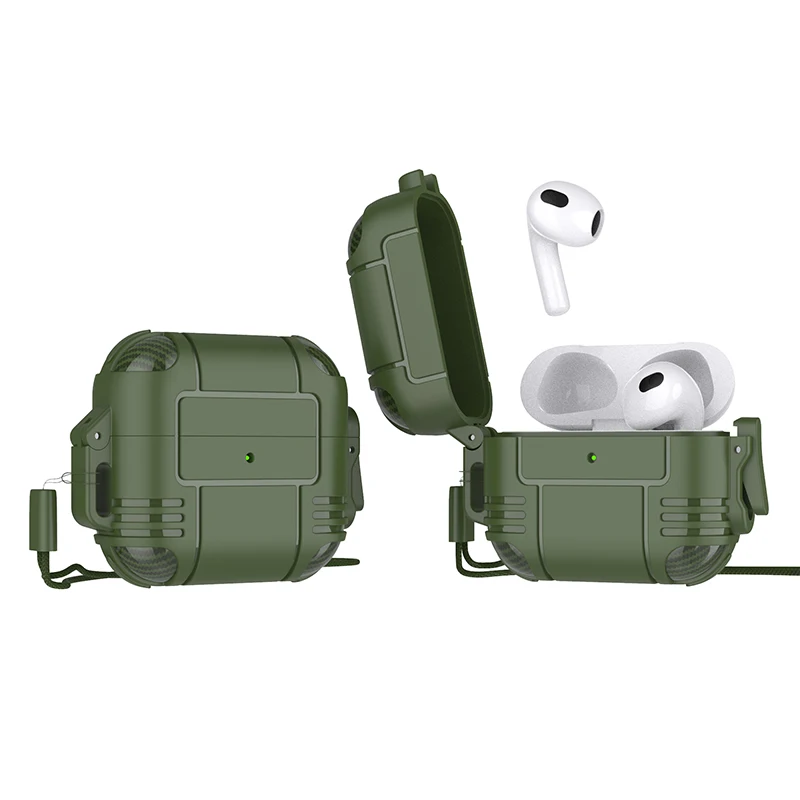 

Чехол для наушников Armor, для Airpods 3, 3-го поколения, с ремешком