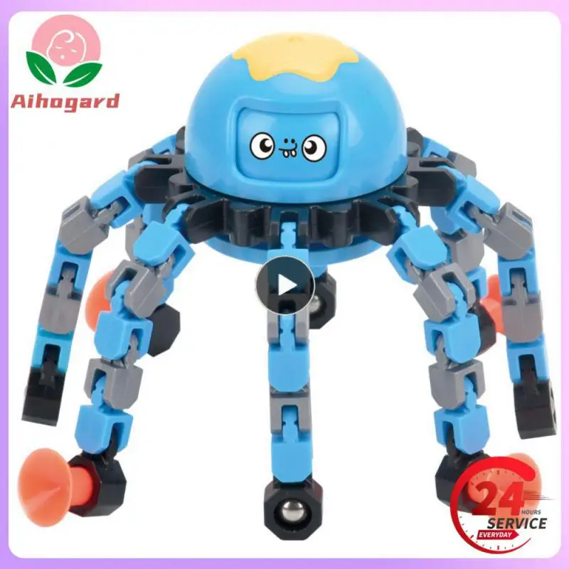 

Children DIY Deformable Stress Relief Toy Fingertip Spin Top Fidget Spinner Transformable Chain Mechanical Gyro Robot Toy Gifts