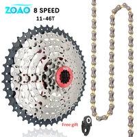 zoao 8 speed 11 46t bicycle cassette 8s mountain bike freewheel steel flywheel 8v k7 bicycle parts for shimano m310 tx35