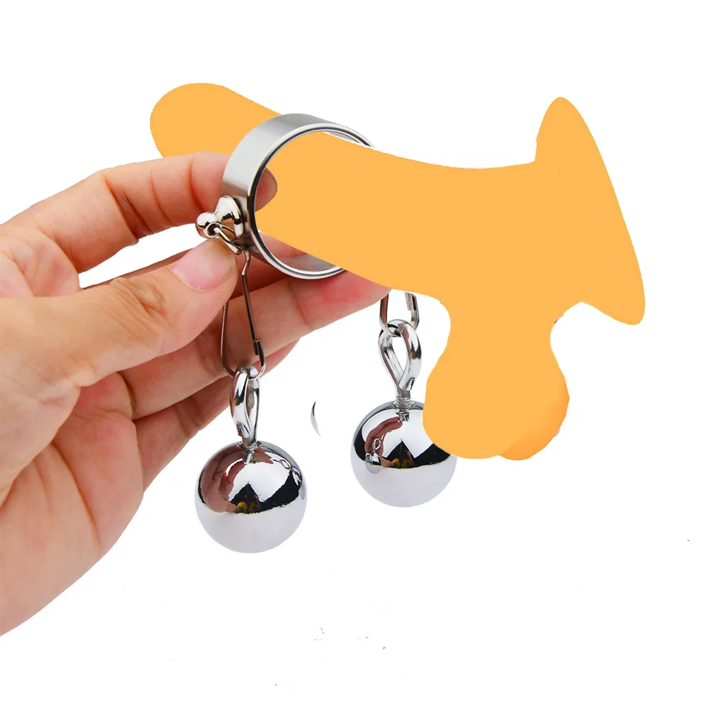 

New Metal Ball Heavy Weight Hanger Stretcher Penis Extender Enlargement Cock Ring Male Chastity Strength Training Balls Sex Toys