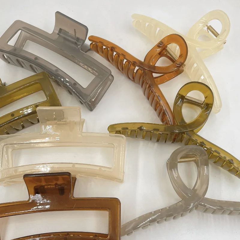 

2023 New Hair Claw Clip Large Crab Hair Claws for Women Girls Korean Acrylic Barrette Bath Claw Clips Wholesale Hair Accessories