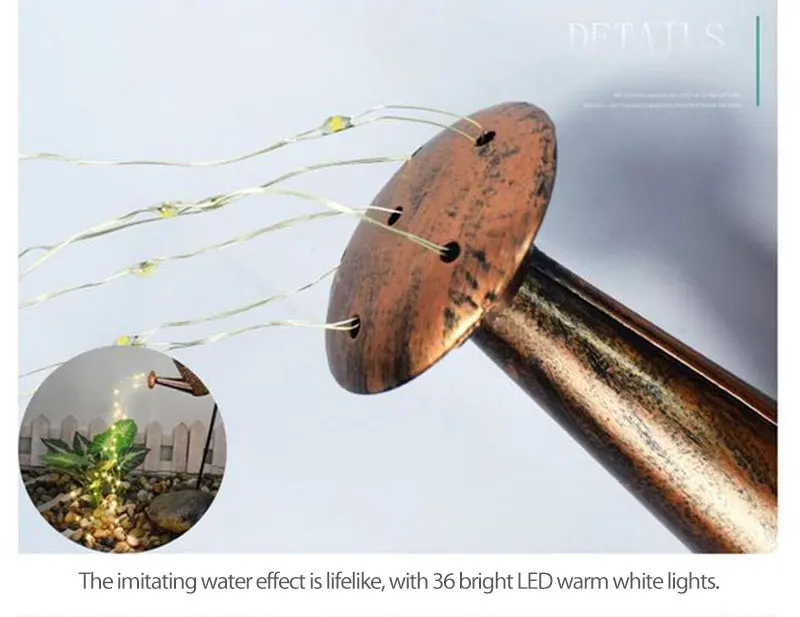 Поливочная банка на солнечной батарее сказочный Водонепроницаемый светодиодный