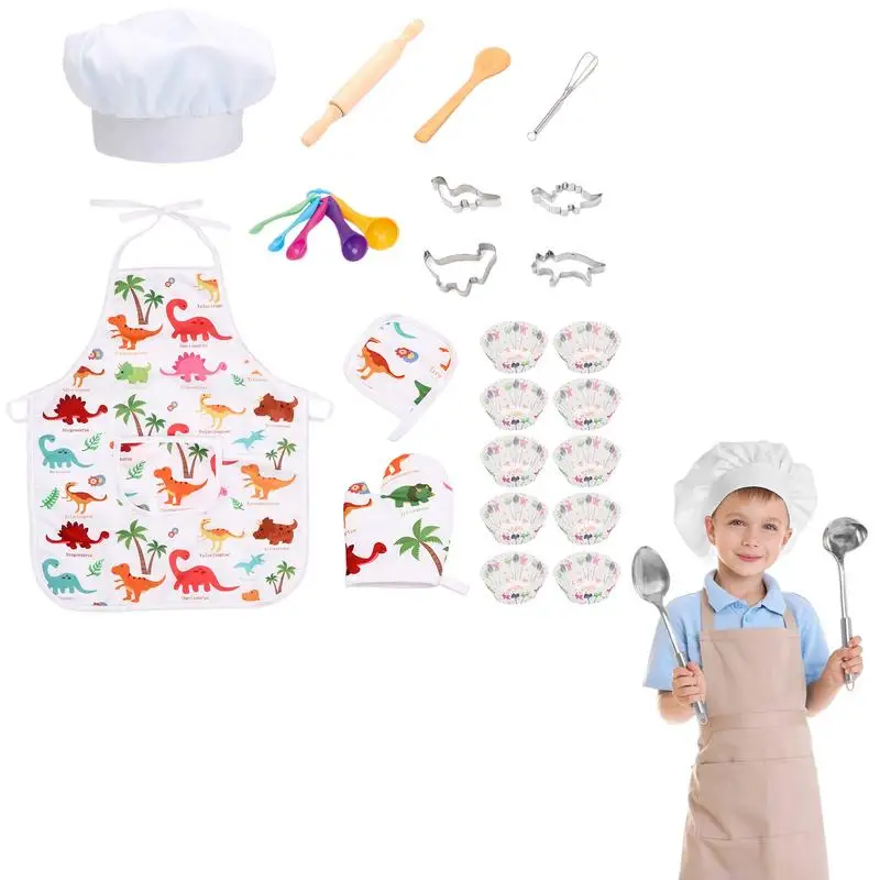 

Kitchen Role Play Toys Kids Chef Set Complete Cooking Supplies For The Junior Chef Kids Baking Set For Girls & Boys Real