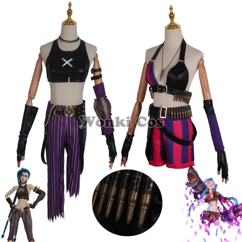 

LoL Jinx Cosplay Costume Halloween Carnival Uniform Outfits Suit League of Legends Arcane Jinx Cosplay