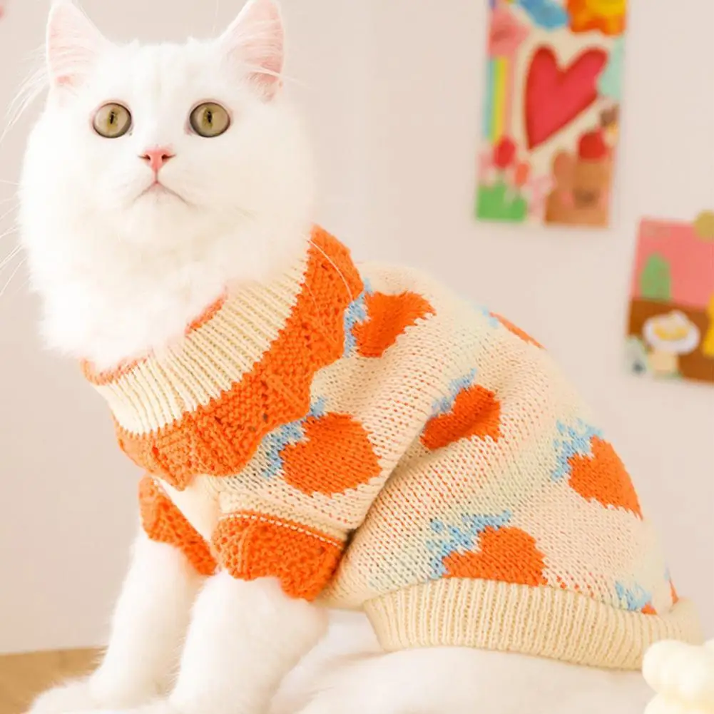 

Pet Clothes Pretty Pet Cats Knitted Tops Costume Close Fitting Dress-up Pet Pullover
