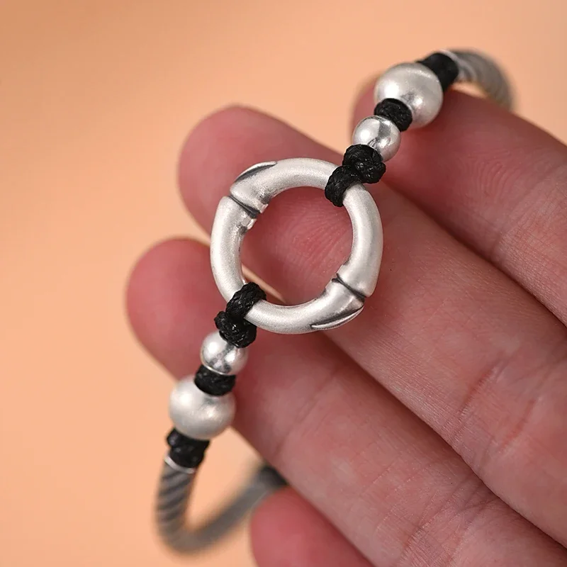 Безопасный браслет ZABRA S999 из стерлингового серебра нишевый плетеный ручной