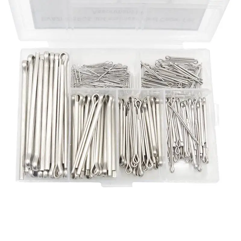 

U-Shaped Cotter Pin Assortment Kit 230 Piece Zinc Plated High-Quality Steel Split Pin Fastener Clips Kit 6 Sizes Straight