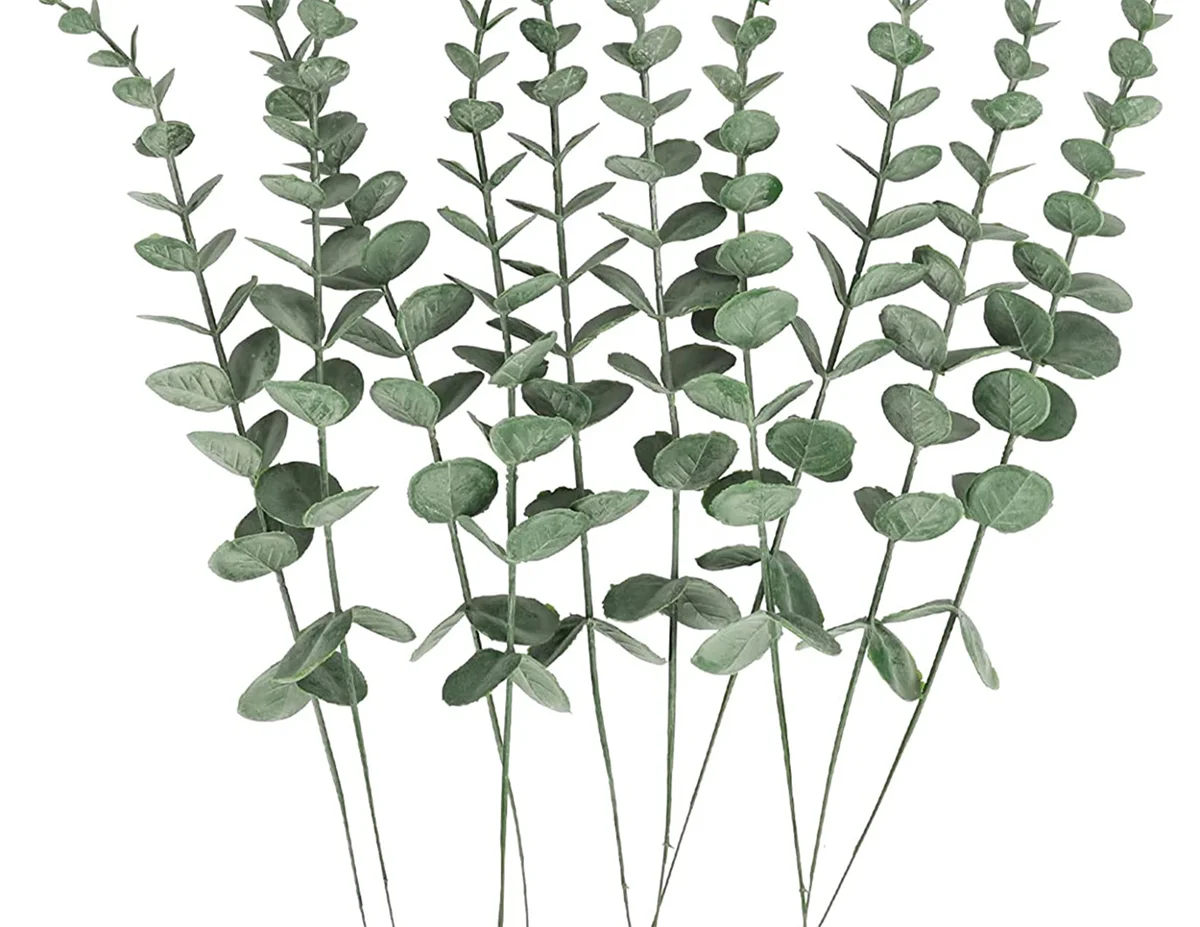 

10pcs artificial eucalyptus leaf stems suitable for home desktop flower arrangement Christmas decorations DIY green plants