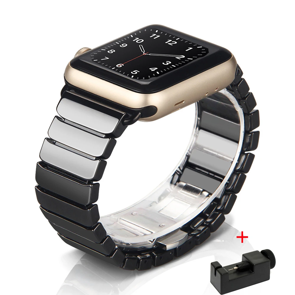 Ceramic Watch Strap for Apple Watch Band 49mm 45mm 41mm 44mm 40mm 42mm Smart Bracelet Wristband for iWatch Ultra 8 7 6 5 4 3 SE