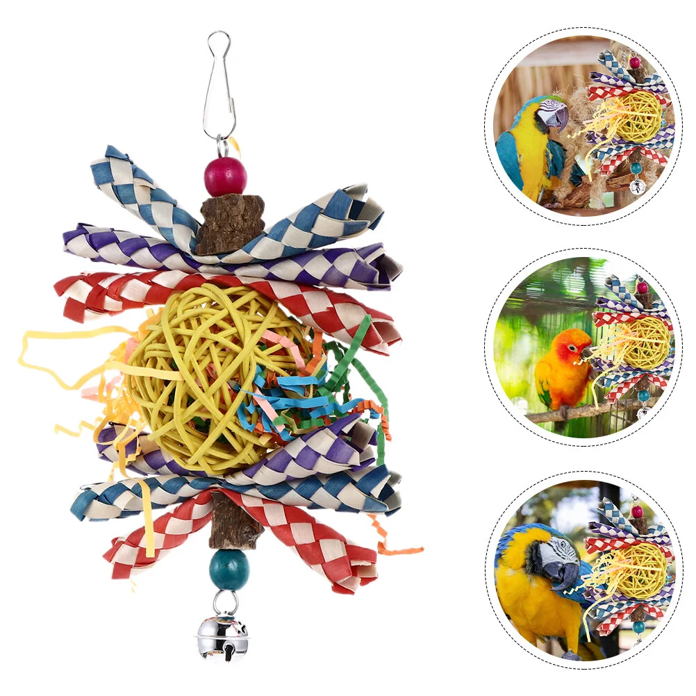 

Parrot Cage Suspending Toy Lovely Bird Hanging Plaything Practical Wooden Pet Biting