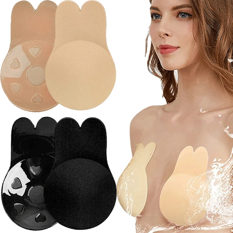 Invisible Push Up Bras Women Self Adhesive Silicone Backless Strapless Lift Up Nipple Cover Breast Petals Reusable Sticky Bras