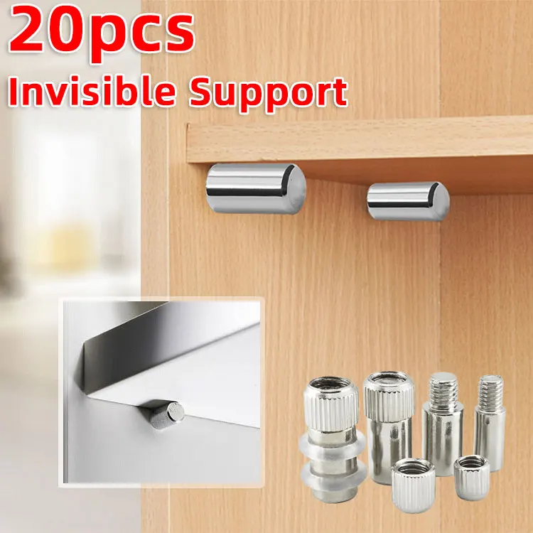 

20pcs Furniture Bracket Fixed Invisible Wall Shelf Support Peg Cabinet Wooden Furniture Bracket HolderHangers Strong Holders