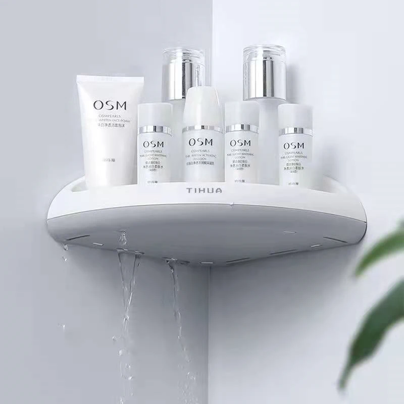 

Wall Mounted Bathroom Shelf Corner Shampoo Cosmetic Storage Rack Home Kitchen Organizer Shelf Household Bathroom Accessories
