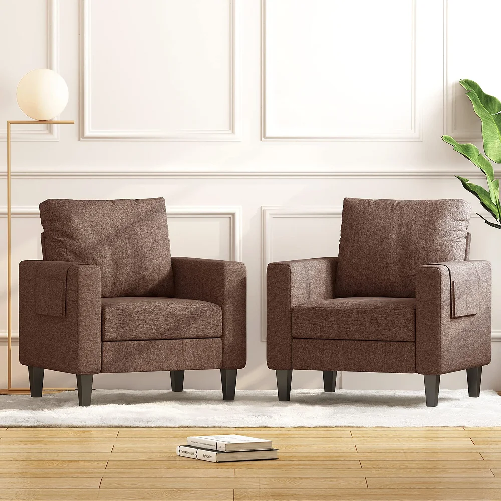 

Комплект одноместных диванов и стульев, акцентное кресло с толстой мягкой спинкой, современная ткань, для гостиной, спальни, офиса, квартиры...