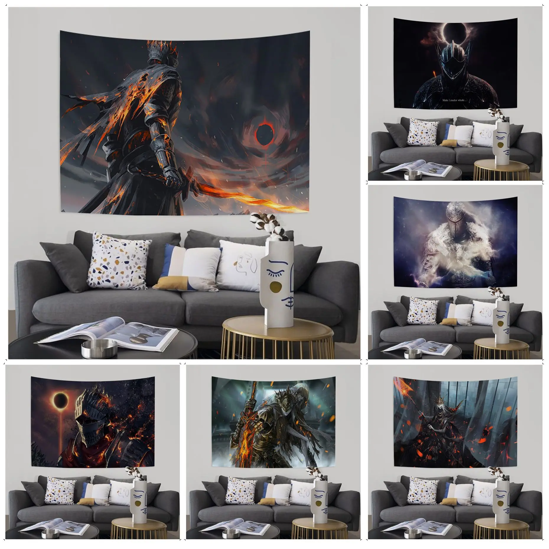 

Dark Souls Chart Tapestry Hippie Flower Wall Carpets Dorm Decor Japanese Tapestry