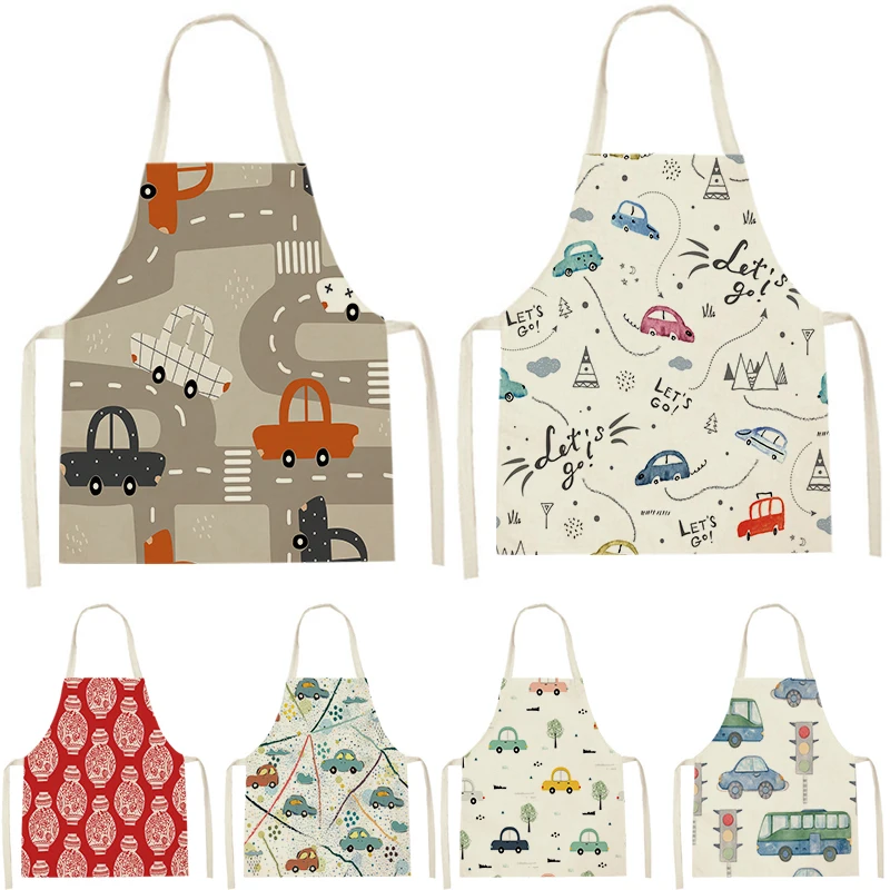 

WQL2451 Kitchen Aprons for Women Linen Bibs Household Cleaning Apron Home Waterproof Chefs Cooking Baking Apron for Child