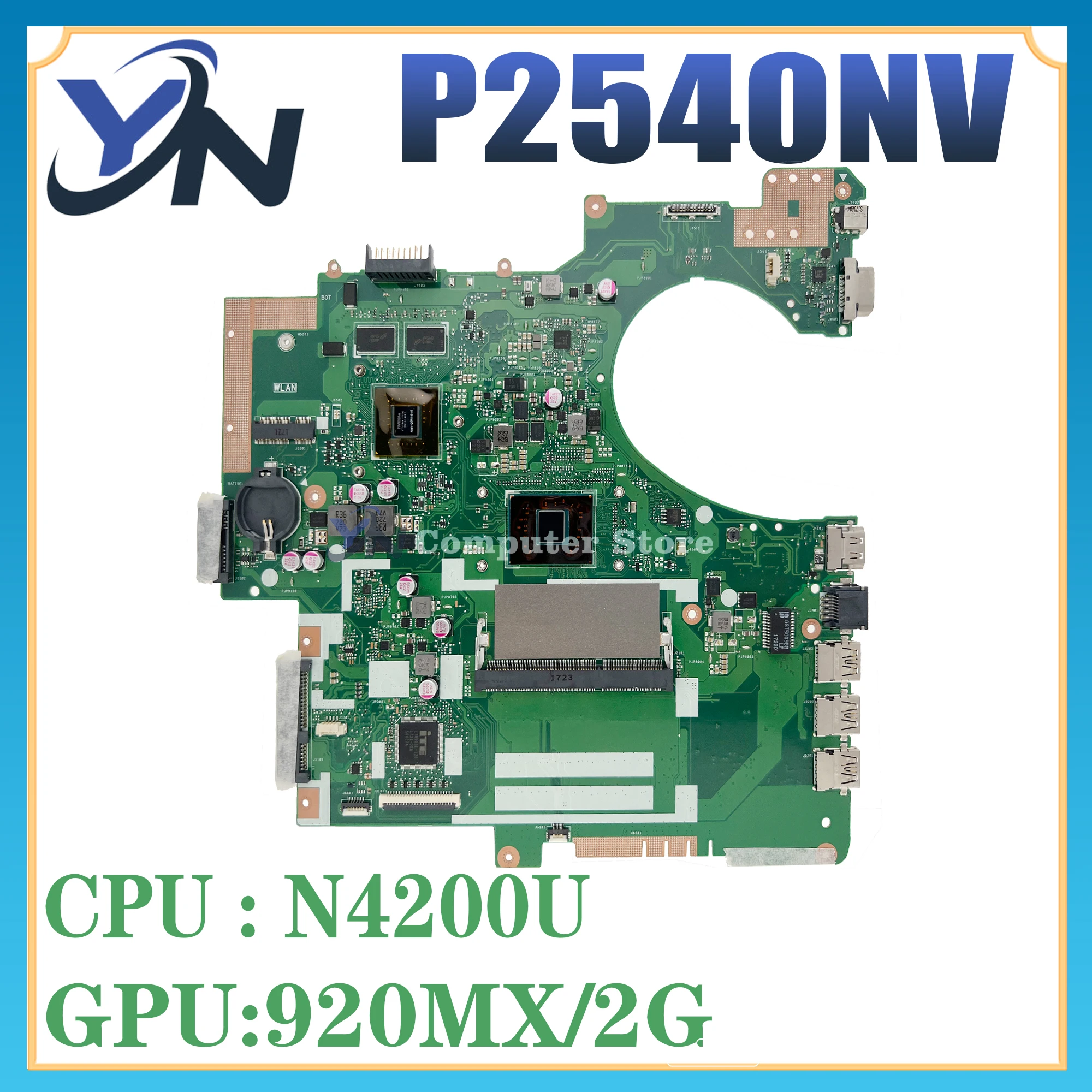 

P2540NV Laptop Motherboard For ASUS PRO P2540NVM PORO554N P2540N P2540 N3350 N3450 N4200 GT920M V2G Mainboard Test 100% OK