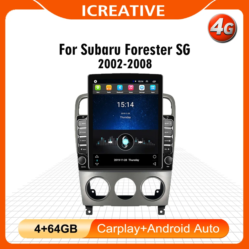 

Autoradio For Subaru Forester SG 2002-2008 4G CARPLAY 2 Din 9.7" Tesla Screen Car Multimedia Player GPS Navigator Android Radio