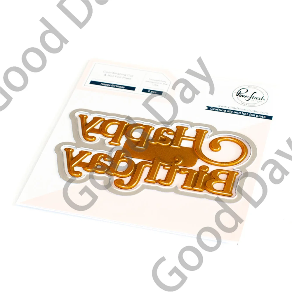 

2023 New Happy Birthday Metal Cutting Dies Hot Foil Scrapbook Diary Decoration Embossing Template Diy Greeting Card Handmade