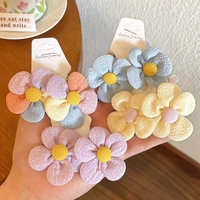 colorful flower hair ring cute all match head rope ponytail childrens rubber band does not hurt hair elastic hair accessories