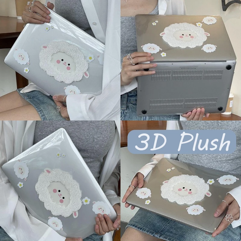 Чехол с 3D вышивкой из овечьей кожи для Macbook Air M1 M2 M3 13 6 15 3 дюйма 2024 A2179 A2337 A2681 A2941 овец