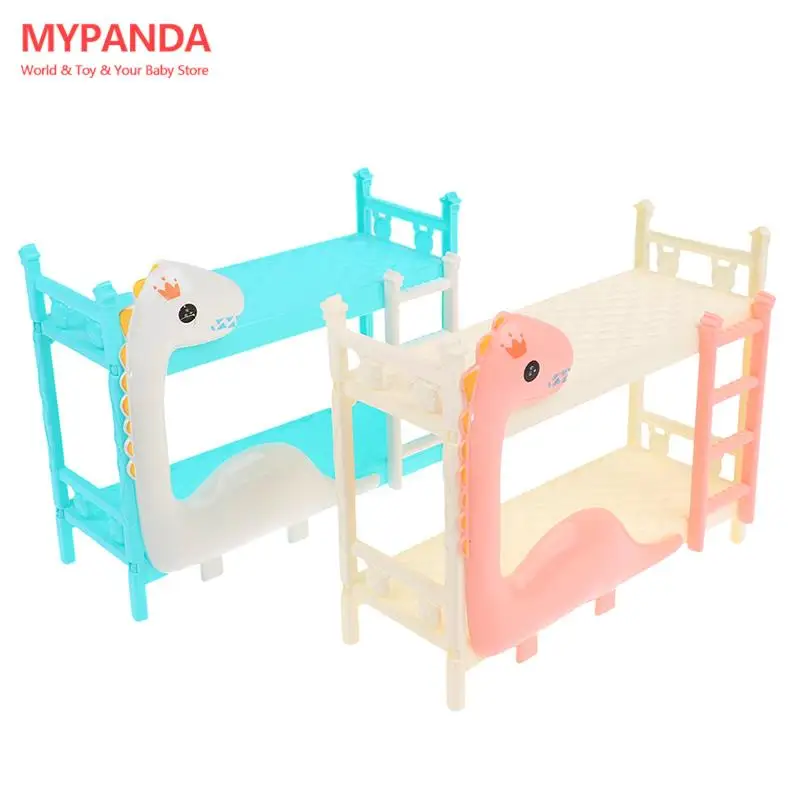 1Pc Dollhouse Miniature Dinosaur Doll Bunk Bed Double Bed Model DIY Scene Toy for Child Kids Gift 17*7*14CM