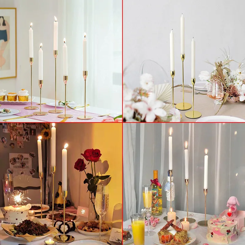 

6pcs Metal Candle Holders Luxury Candlestick Fashion Wedding Candle Stand Exquisite Candlestick Candelabra Table Home Decor