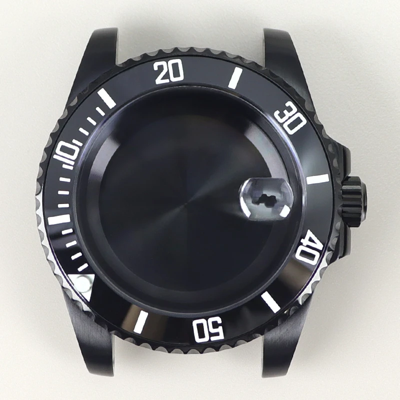 Корпус для часов Fanya losch SUB 40 мм черный нержавеющая сталь