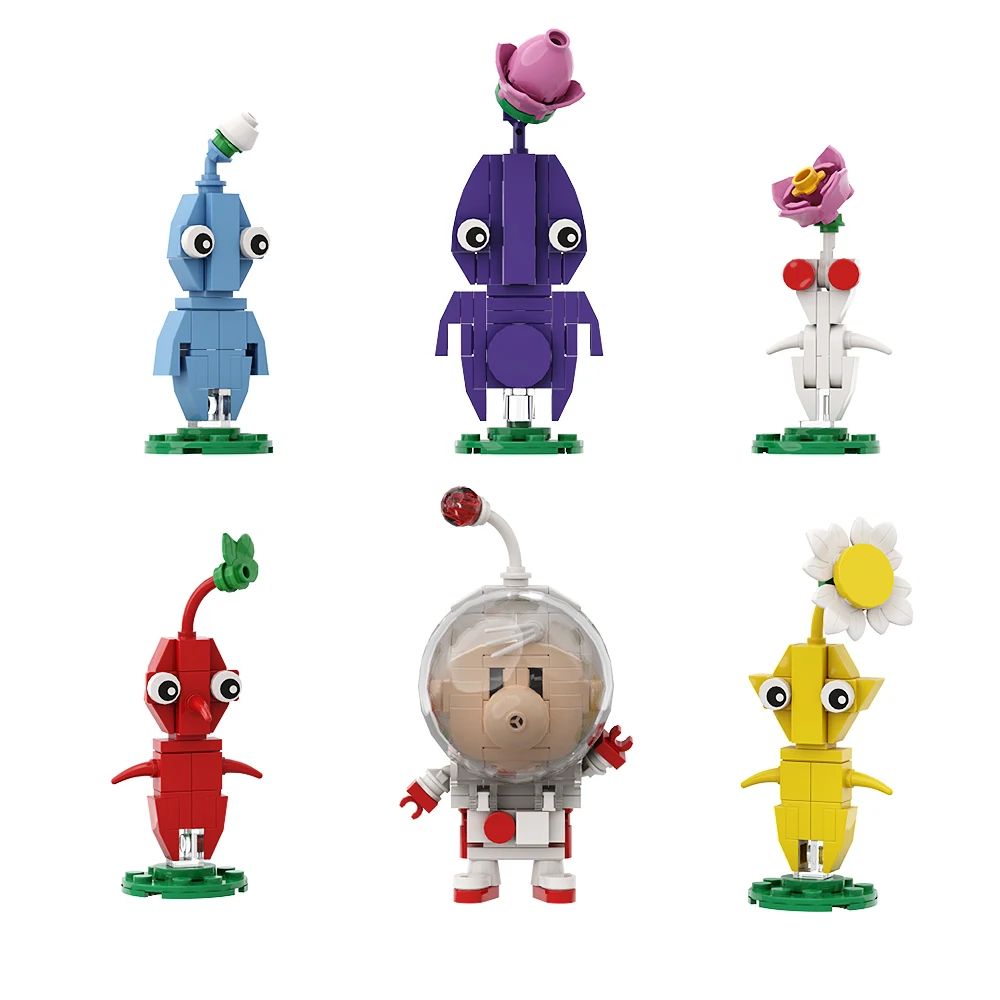Фото MOC аниме Pikmined Hocotate Olimar Asteroid Bricks Set Monster Game №4