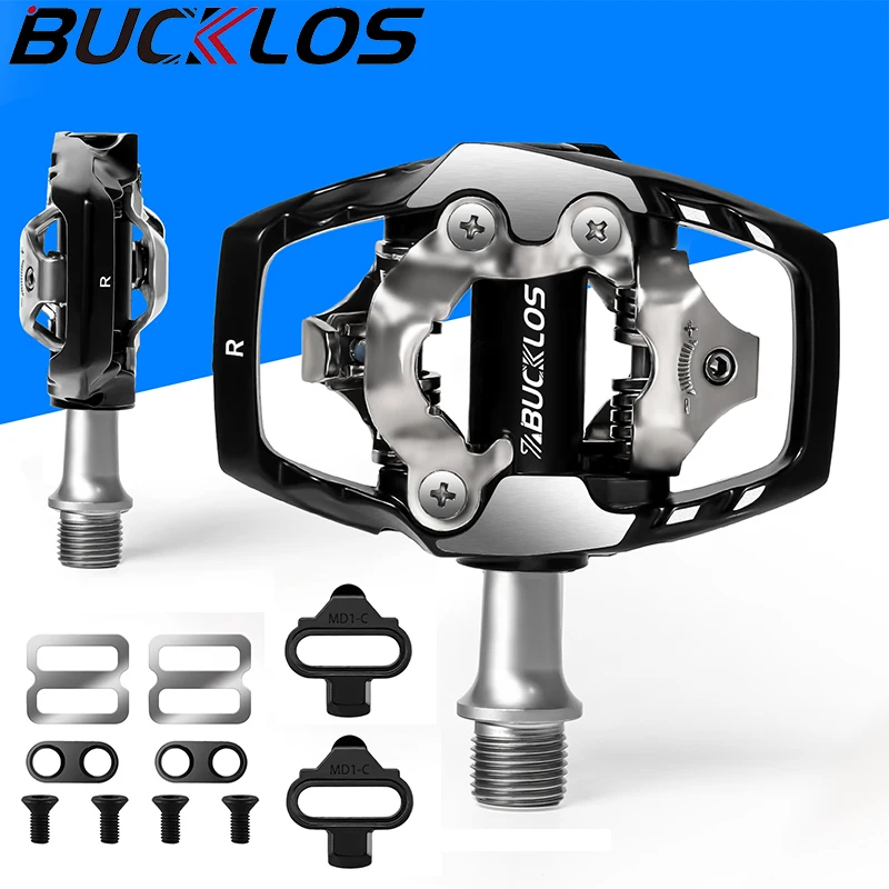 

BUCKLOS MTB Self-locking Pedal Fit SPD System M8100 M9100 M8020 Bicycle Pedals Bearing Clipless Pedal with Cleat for Shimano