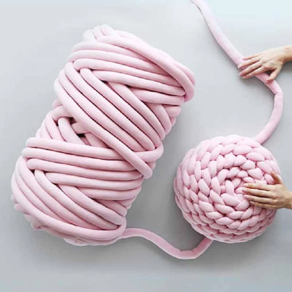 

Chunky 500g Super Thick Yarn Cotton Tube Yarn Merino Wool Alternative Bulky Arm Knitting Blanket Hand Knitting Spin Yarn DIY
