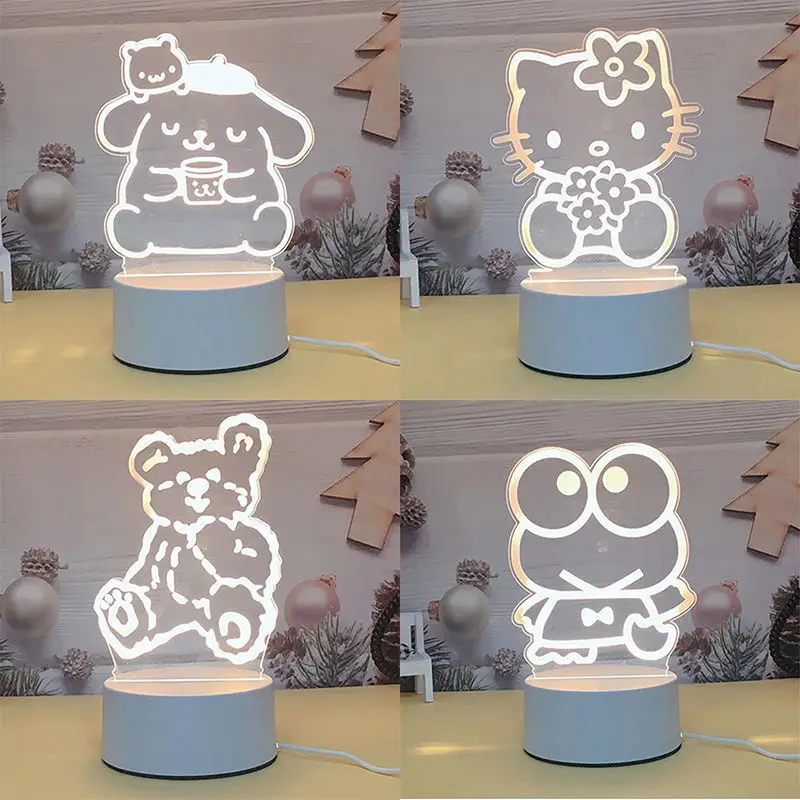 

Мультяшный Sanrio, Hello Kitty Mymelody Cinnamoroll KEROPPI помпон пуриновый ночсветильник Креативные украшения для детей рождественские подарки