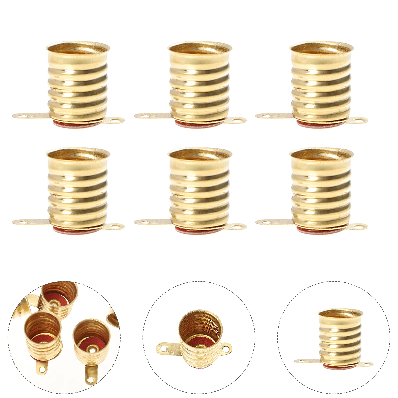 

25 Pcs E10 Screw Lamp Holder Electrical Test Accessories Mini Wire Experiment All Bronze Light Base E27 bulb Lampholder