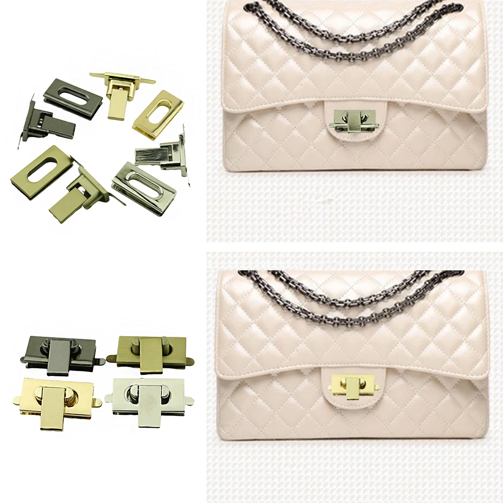 

1Pc Rectangle Hardware Accessories Metal Clasp Turn Lock Twist Lock DIY Handbag Bag Purse Hardware Closure Bag Part Accessorie