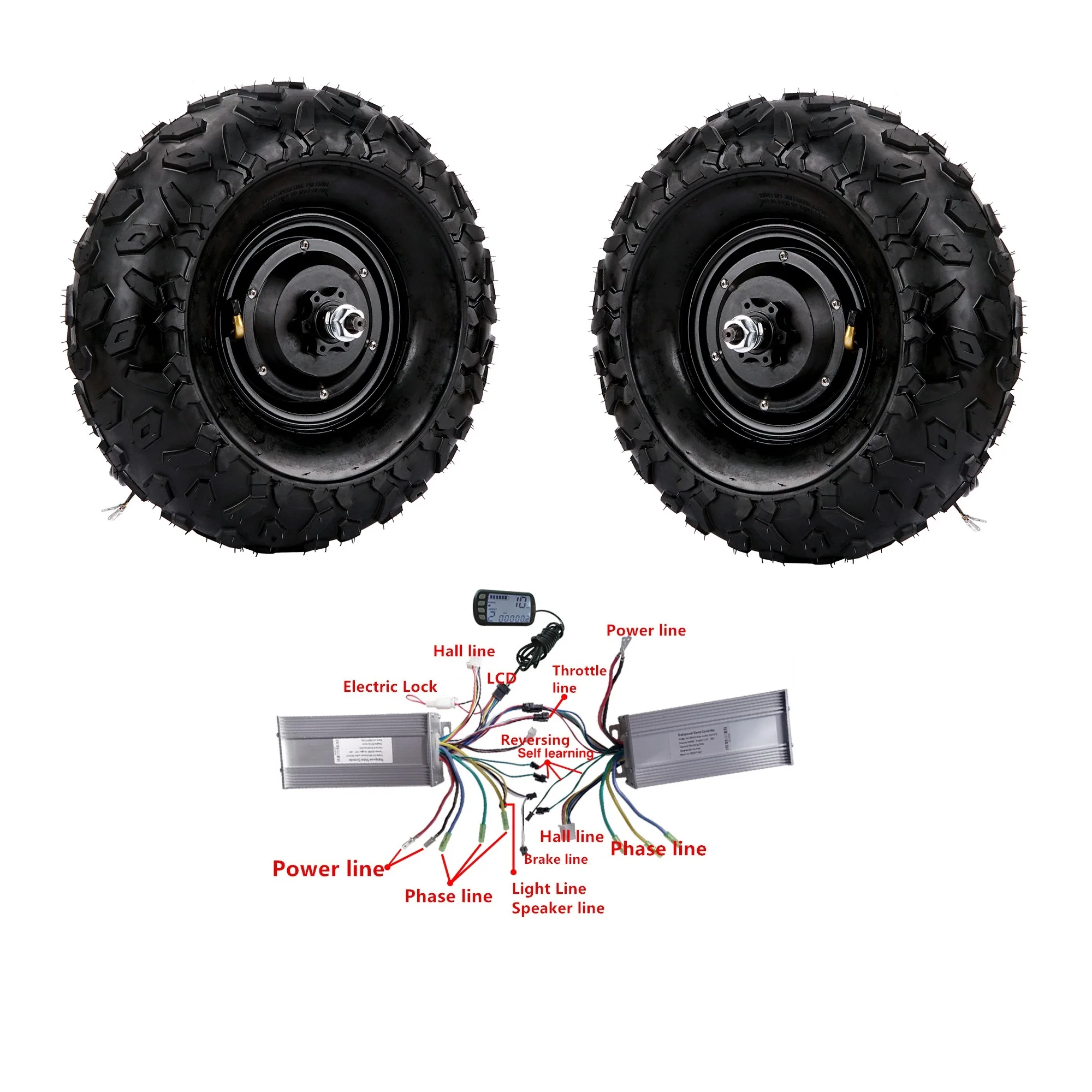 

14.5 Inch Electric Bike Motor 48V 800W Trolley Wheelbarrow Gear Hub Motor High Torque 40 N.M Off Road Tires kit