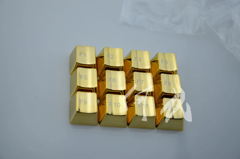Golden Metal Keycap Aluminum zinc OEM Modifier Keys for MX Keyboard