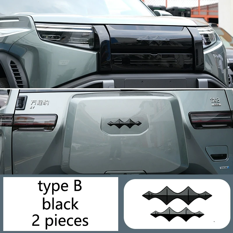 

Для BYD Equation Leopard Titanium 3 2025 черные эмблемы передняя эмблема автомобиля багажник задняя ступица наклейка на кузов аксессуары ﻿