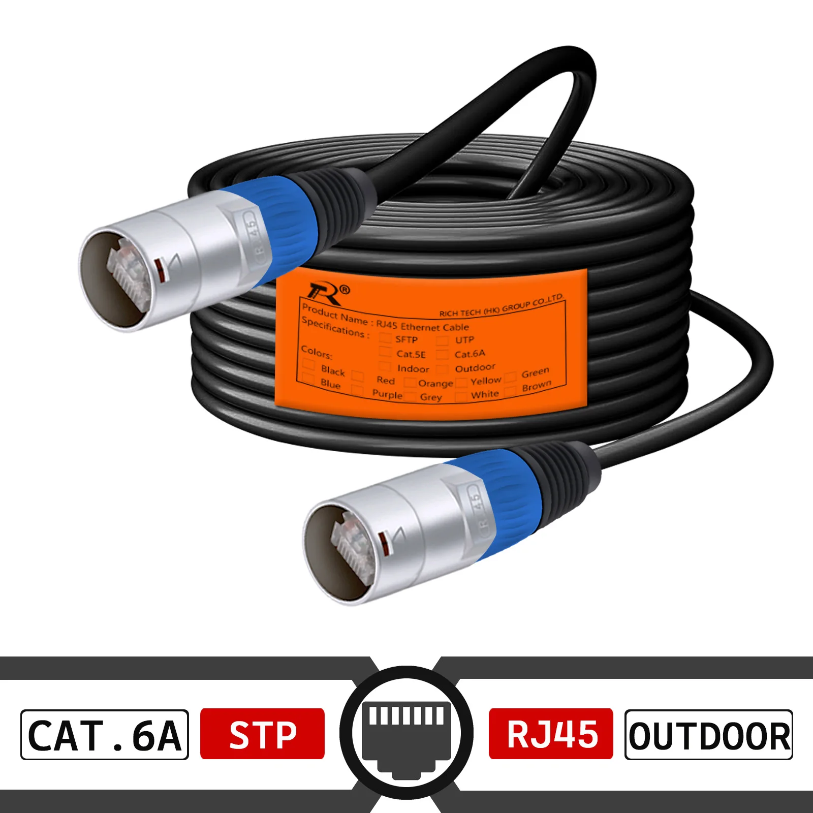 Водонепроницаемый кабель RJ45 Cat5E/Cat6A Ethercon внутренний и наружный удлинитель UTP/STP