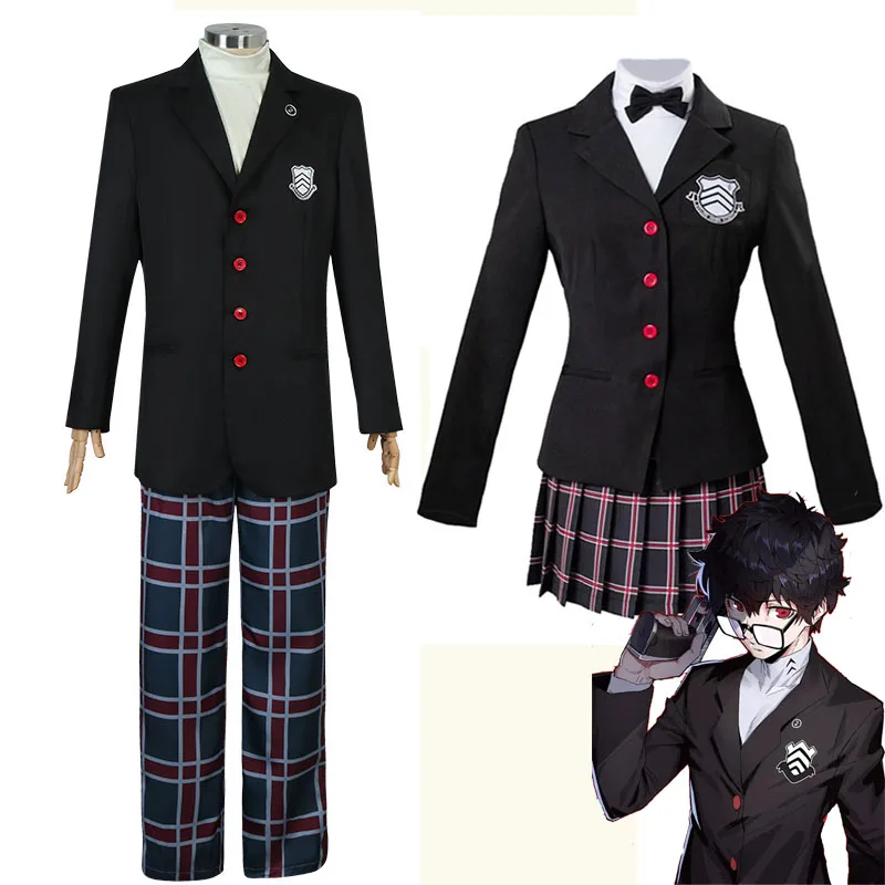 

Anime Persona 5 Akira Kurusu Yoshizawa Kasumi Cosplay Costum School Uniform New Women Mens Suits Halloween Unisex Blazer Outfit