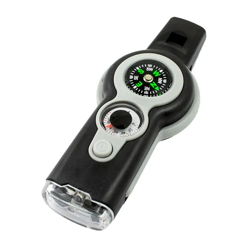 

7 In 1 Survival Whistle Emergent Signal Mirror Compass Hiking Survival Loud Survival Whistle Whistle With Compass With Light