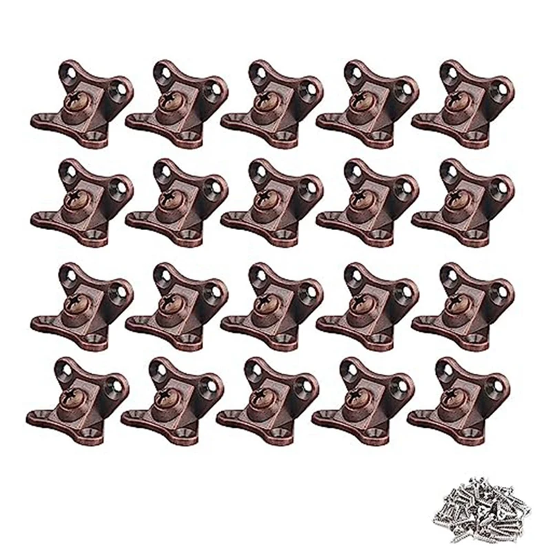 

20Piece Removable Combination Butterfly Corner Code Angle Corner Brackets Heavy Duty Shelf Brackets, L Bracket, (Red Bronze)