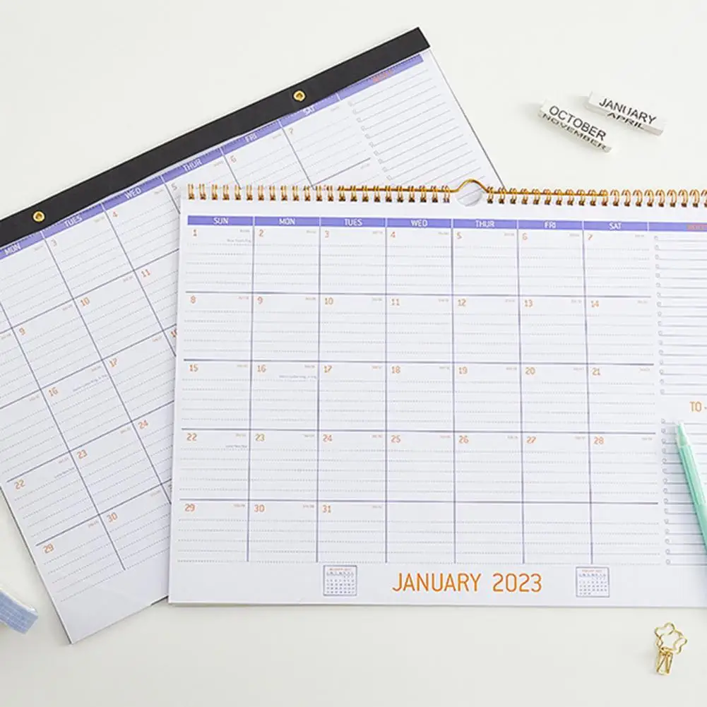 

Decorative Paper Flip Page Design 2023 Monthly Wall Hanging Calendar Decor for Daily Use