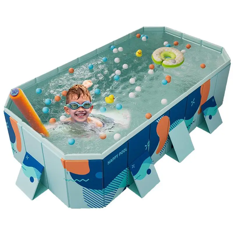 

Collapsible Swimming Pool No Inflation Hard Frame PVC Swimming Pool Outdoor Multifunctional Water Play Pool With Double Drainage