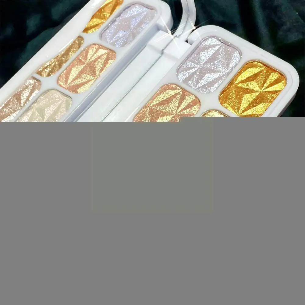 

8 Colors Glitter Highlighter Face Contour Blush Palette Body Powder Brighten Highlight Shimmer Makeup Cosmetics W4s9