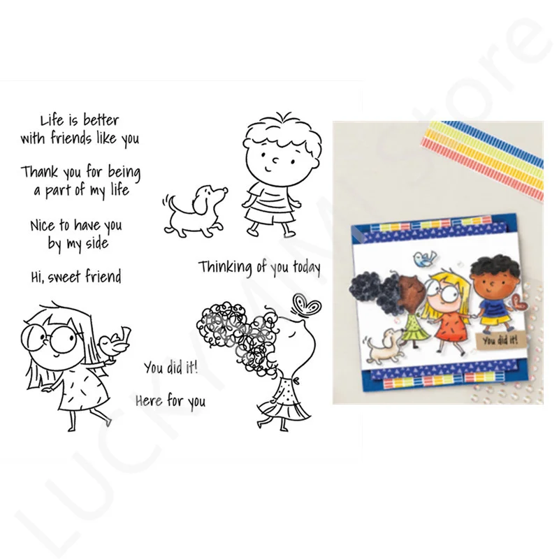 

Boys Girls Clear Stamps and Metal Cutting Dies For Diy Scrapbooking Embossed Paper Card Decoration Album Craft Stencils 2022 New