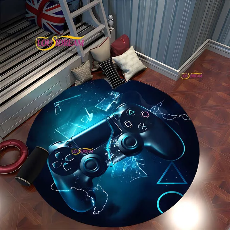 

Fashion Game handle Decoration Carpet Game Pattern Round Rug living room coffee table Anti-slip Round mat Gamer lover carpet